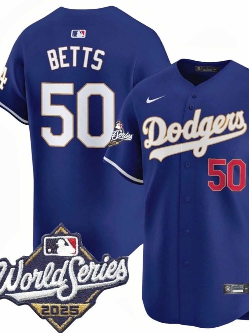 Men's #50 Mookie Betts 2025 World Series Jersey